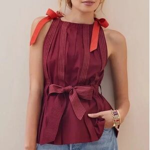 Anthro Conditions Apply Pleated Tie-Strap Tank